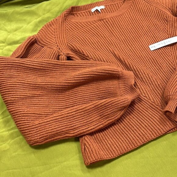 Women's Rust Crew Neck Sweater - Picture 3 of 3